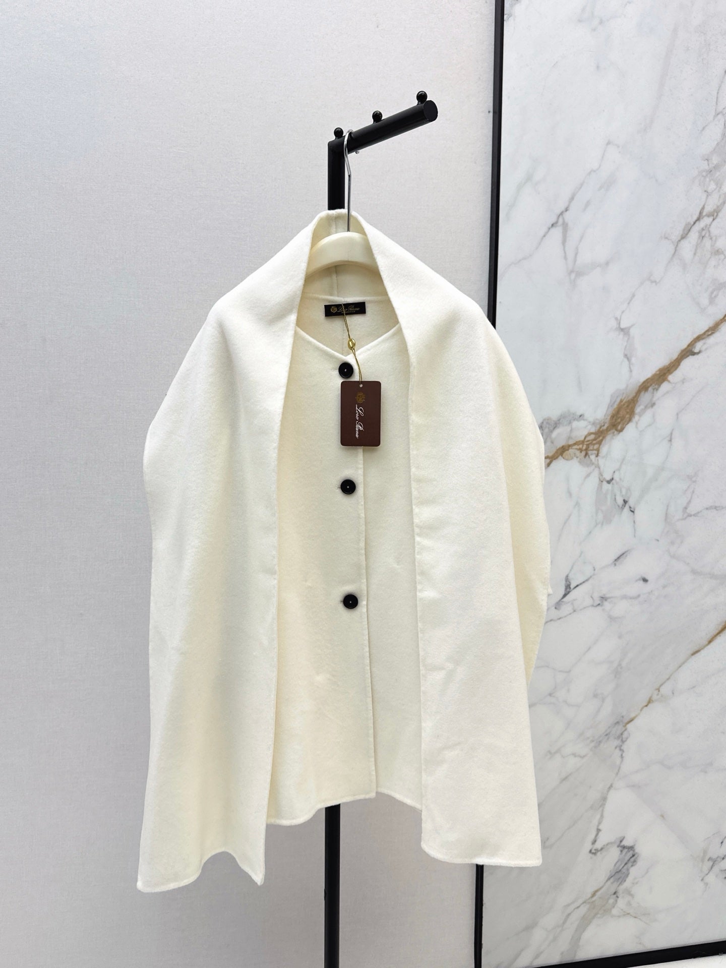 Lor 25 Scarf + Cashmere Wool Jacket(WHITE/BLACK/BROWN)