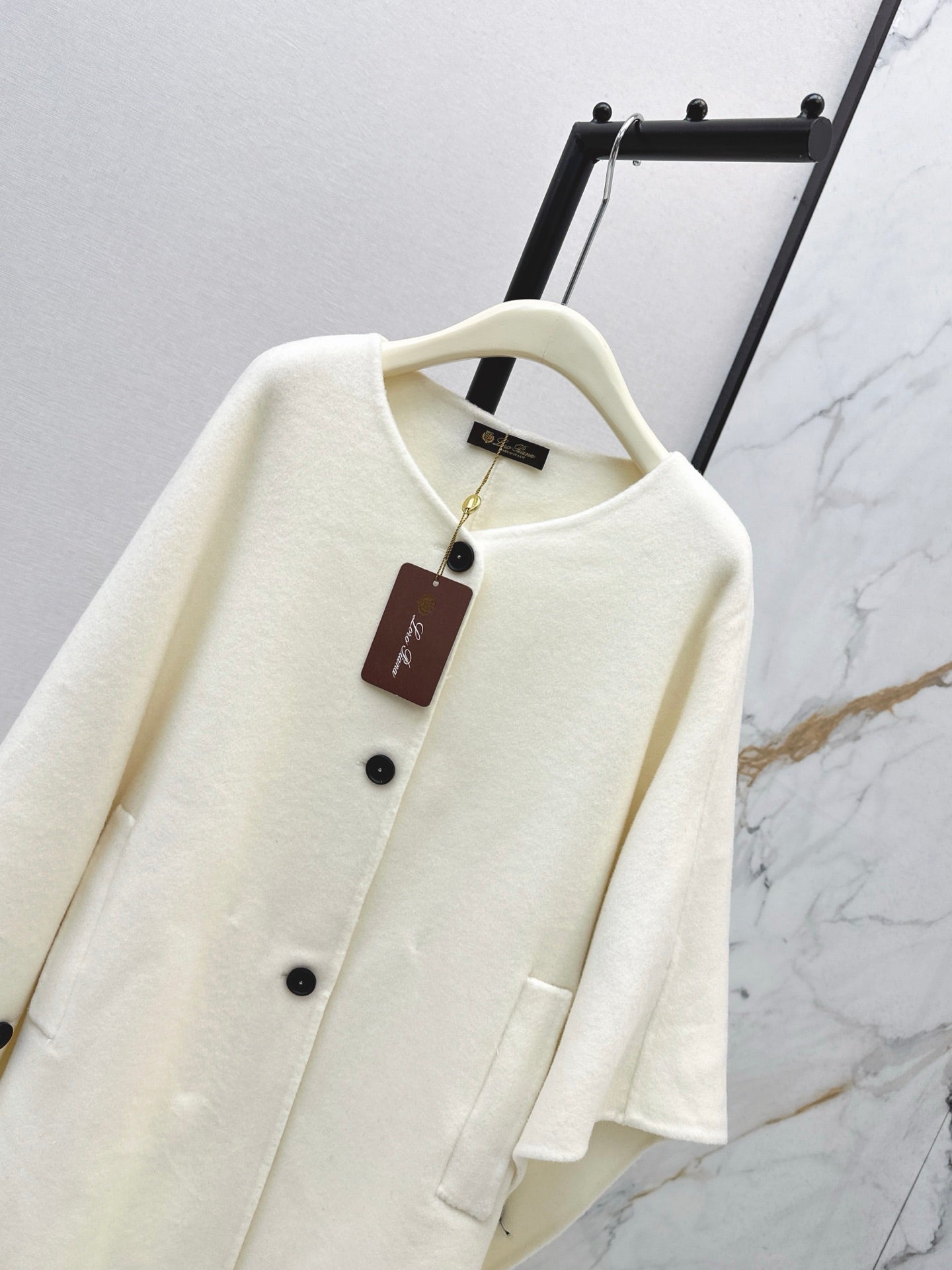 Lor 25 Scarf + Cashmere Wool Jacket(WHITE/BLACK/BROWN)