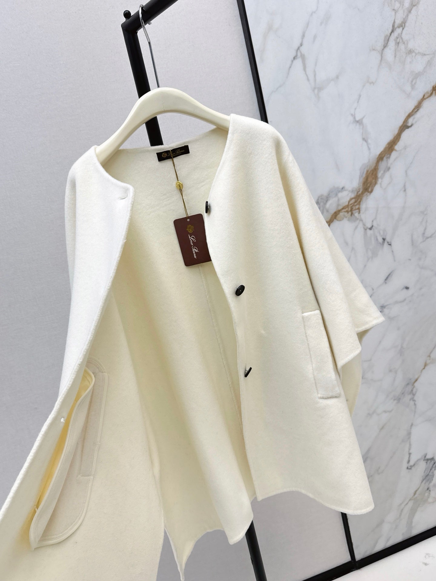 Lor 25 Scarf + Cashmere Wool Jacket(WHITE/BLACK/BROWN)