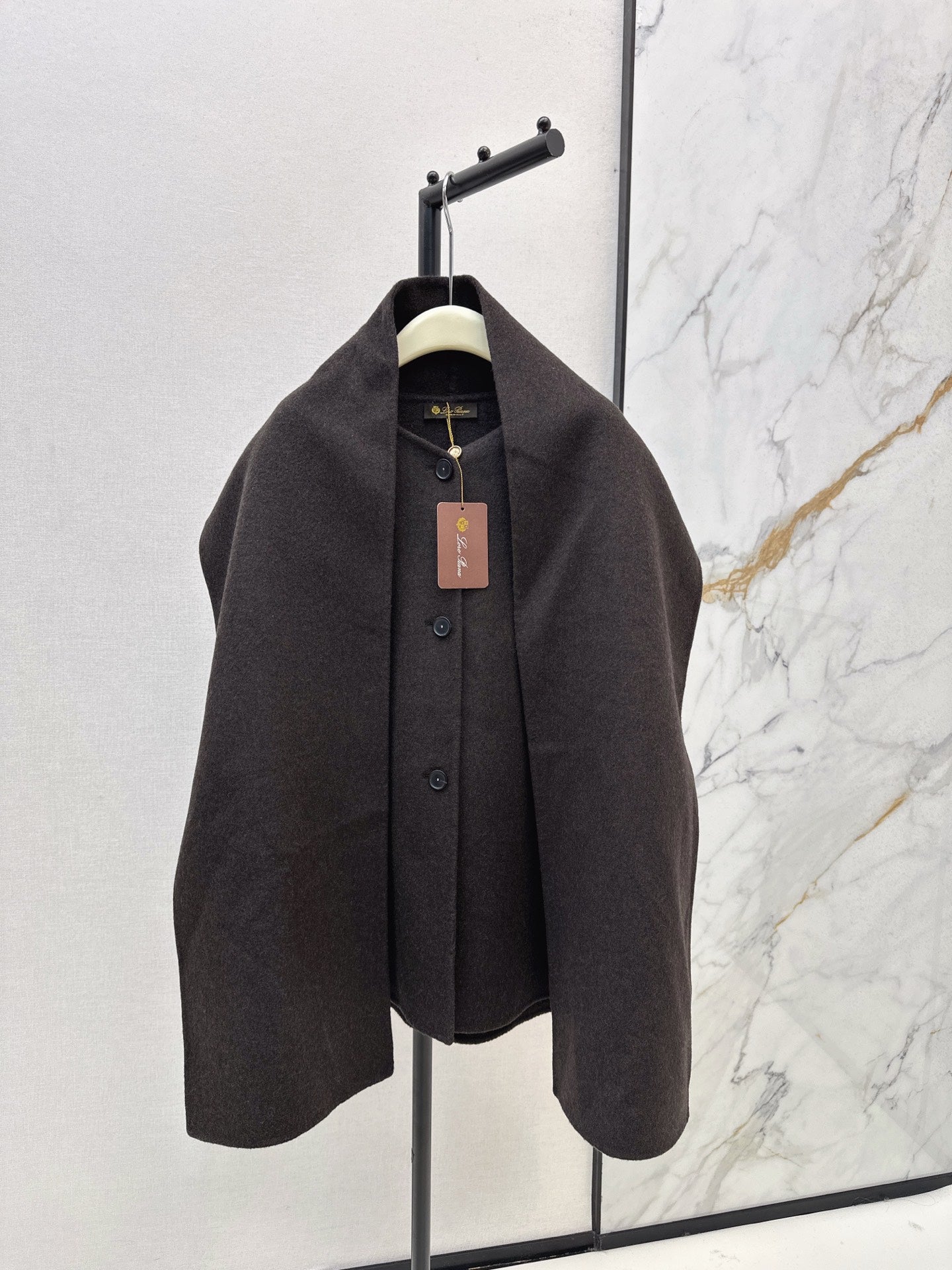 Lor 25 Scarf + Cashmere Wool Jacket(WHITE/BLACK/BROWN)