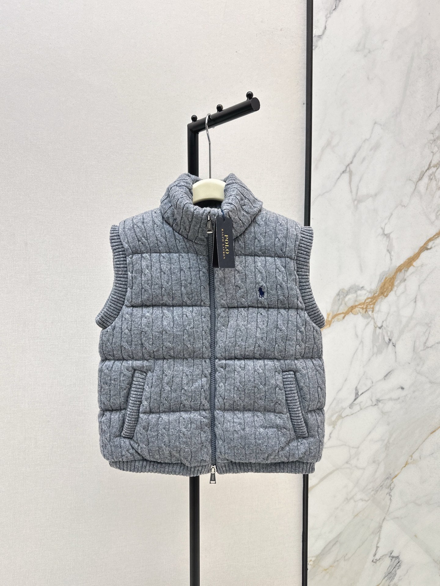 Ra 25 New wool braided knitted down vest