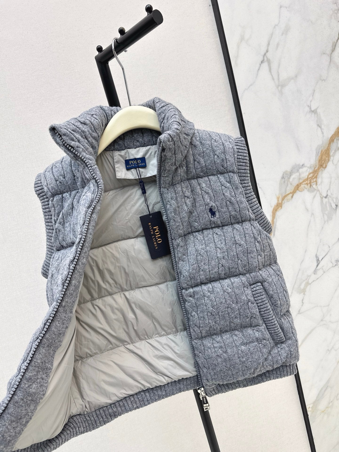 Ra 25 New wool braided knitted down vest