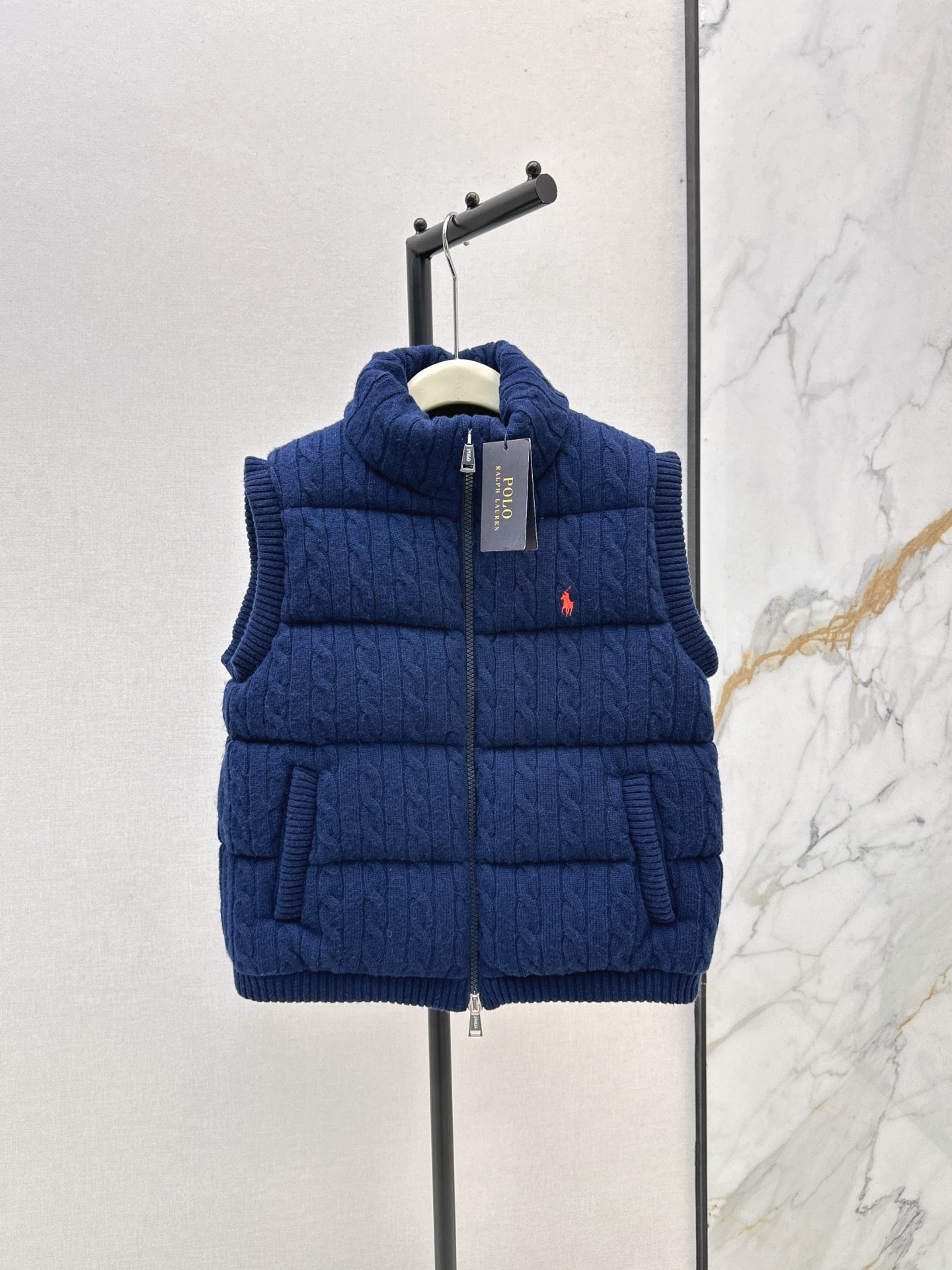 Ra 25 New wool braided knitted down vest