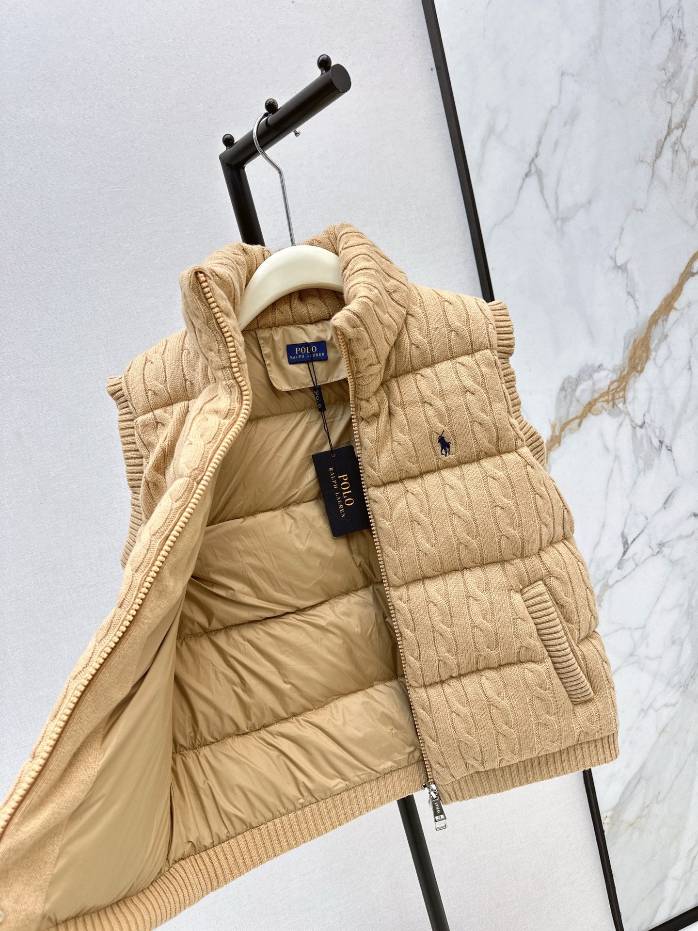 Ra 25 New wool braided knitted down vest