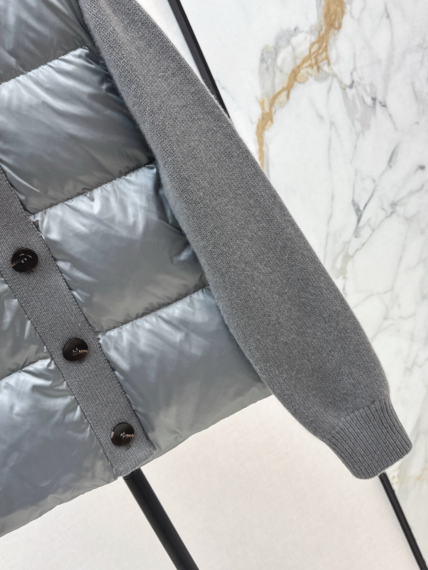 Bru 25 New cashmere patchwork stand collar down jacket