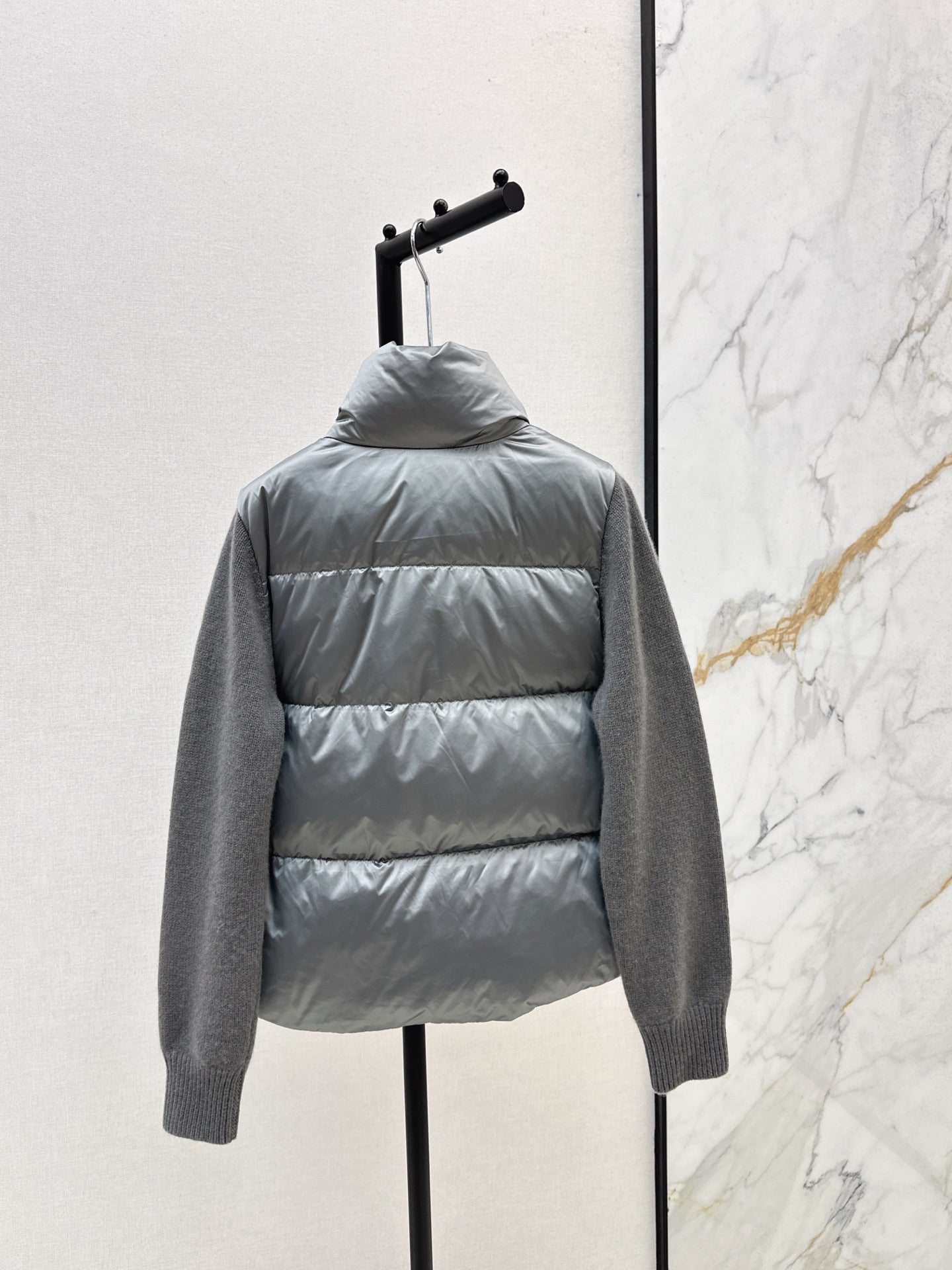 Bru 25 New cashmere patchwork stand collar down jacket