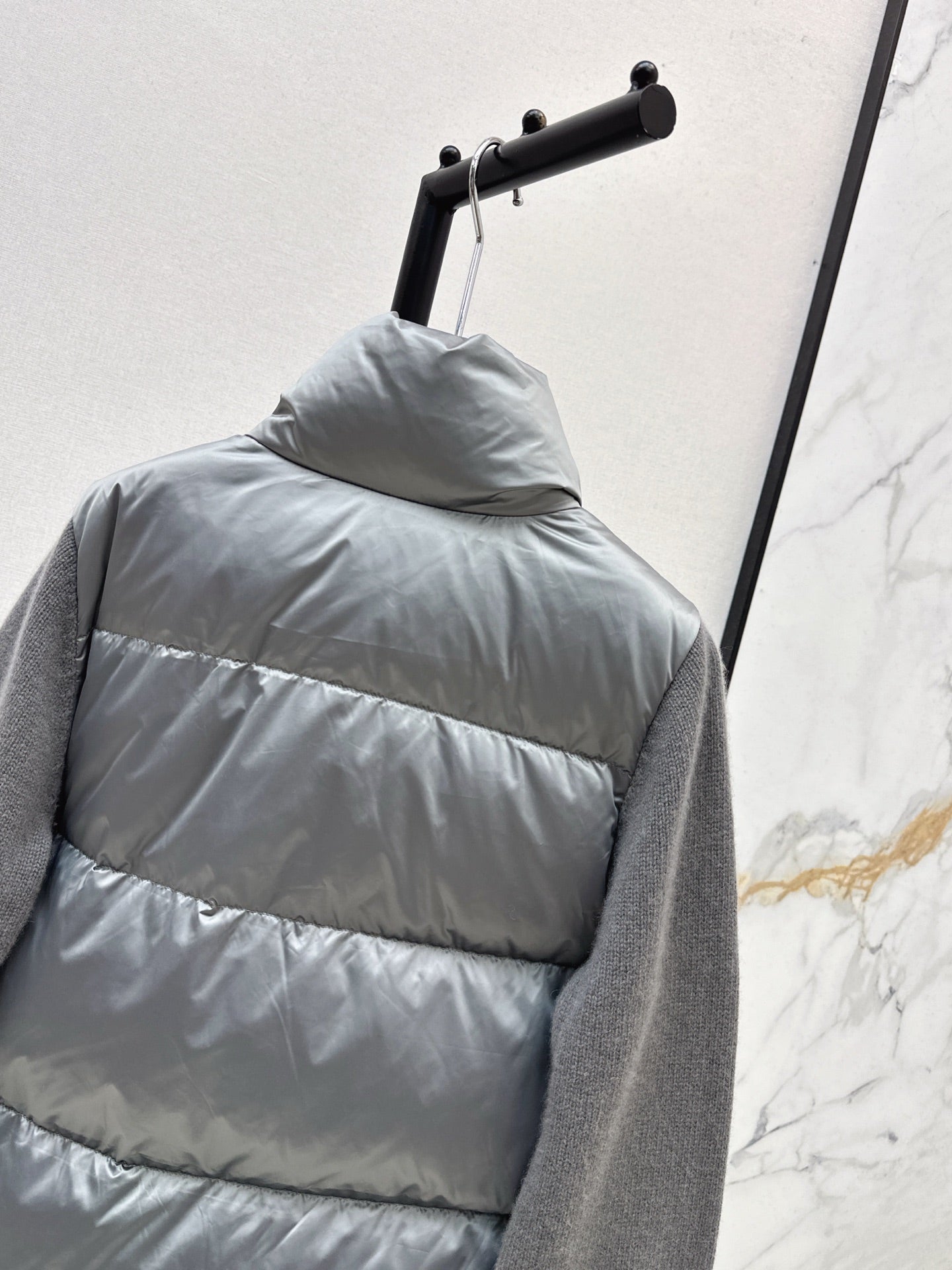 Bru 25 New cashmere patchwork stand collar down jacket