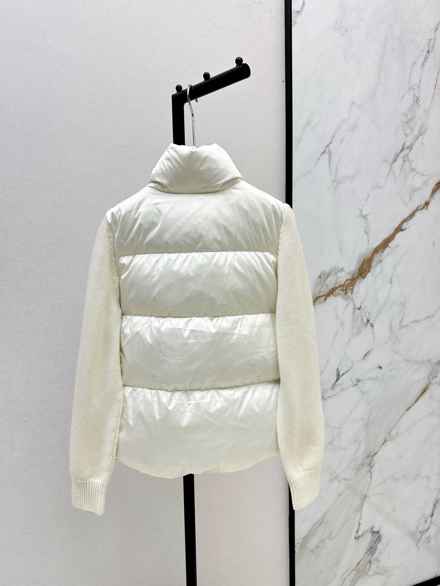 Bru 25 New cashmere patchwork stand collar down jacket