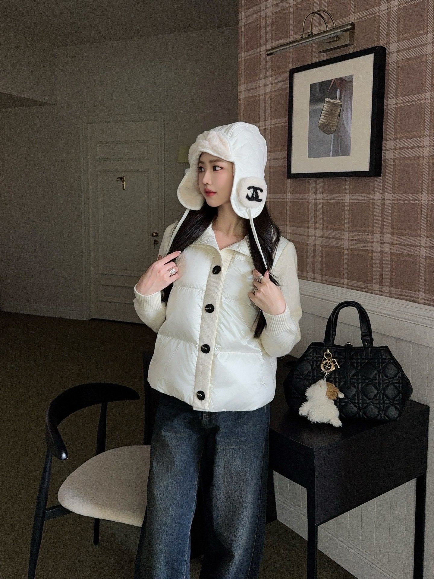 Bru 25 New cashmere patchwork stand collar down jacket