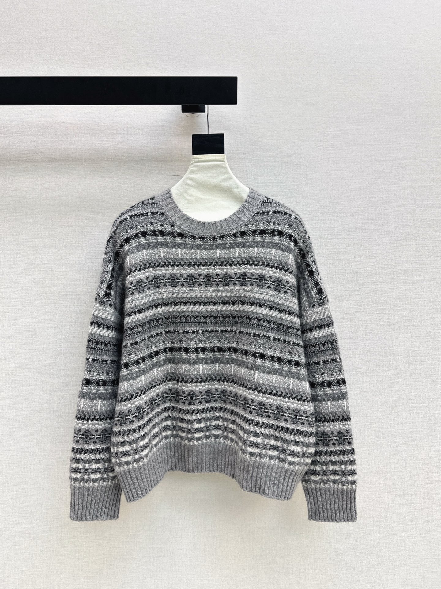 Lor 25 New Fair Isle Knitted Crew Neck Wool Sweater