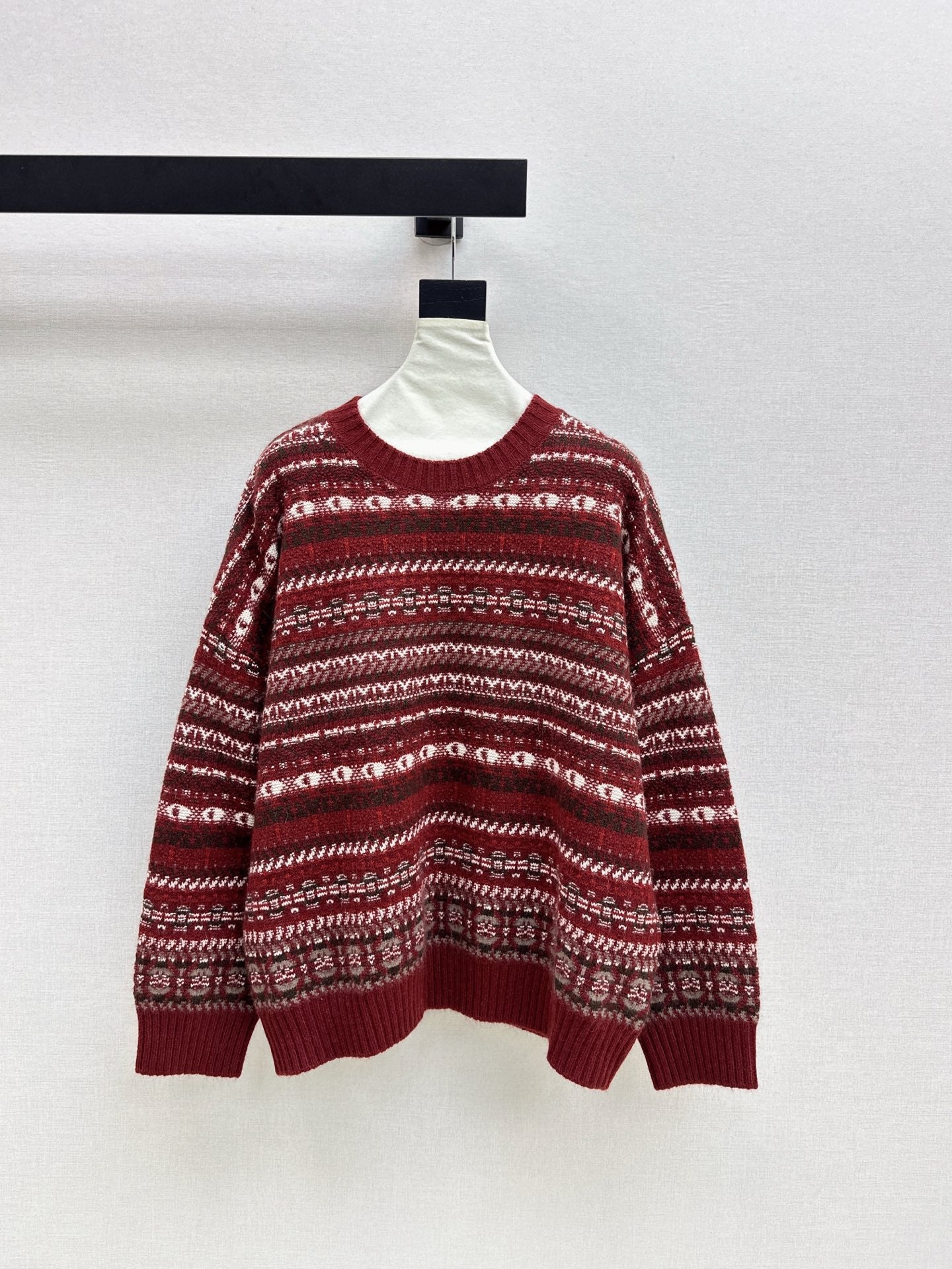 Lor 25 New Fair Isle Knitted Crew Neck Wool Sweater