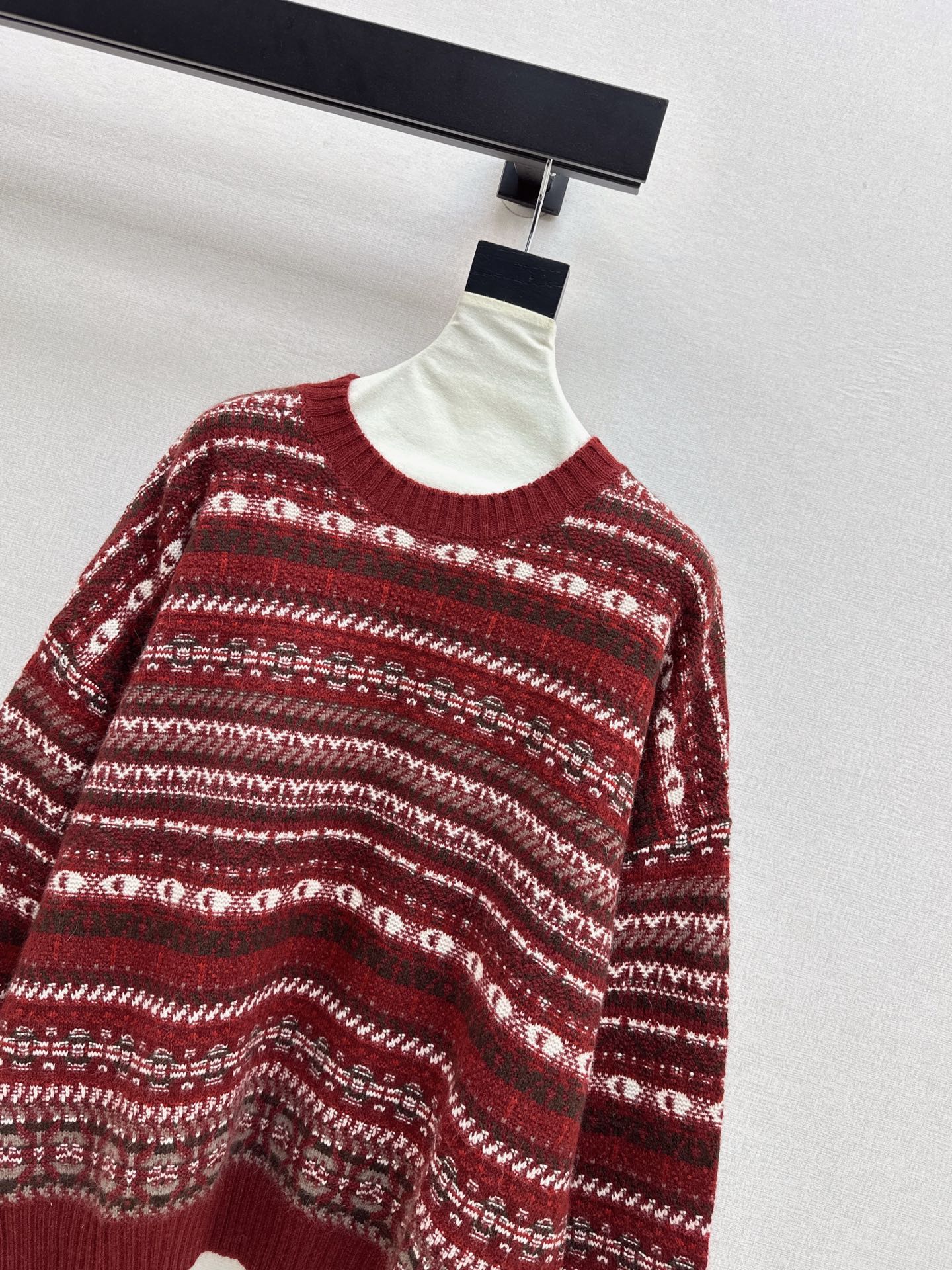 Lor 25 New Fair Isle Knitted Crew Neck Wool Sweater