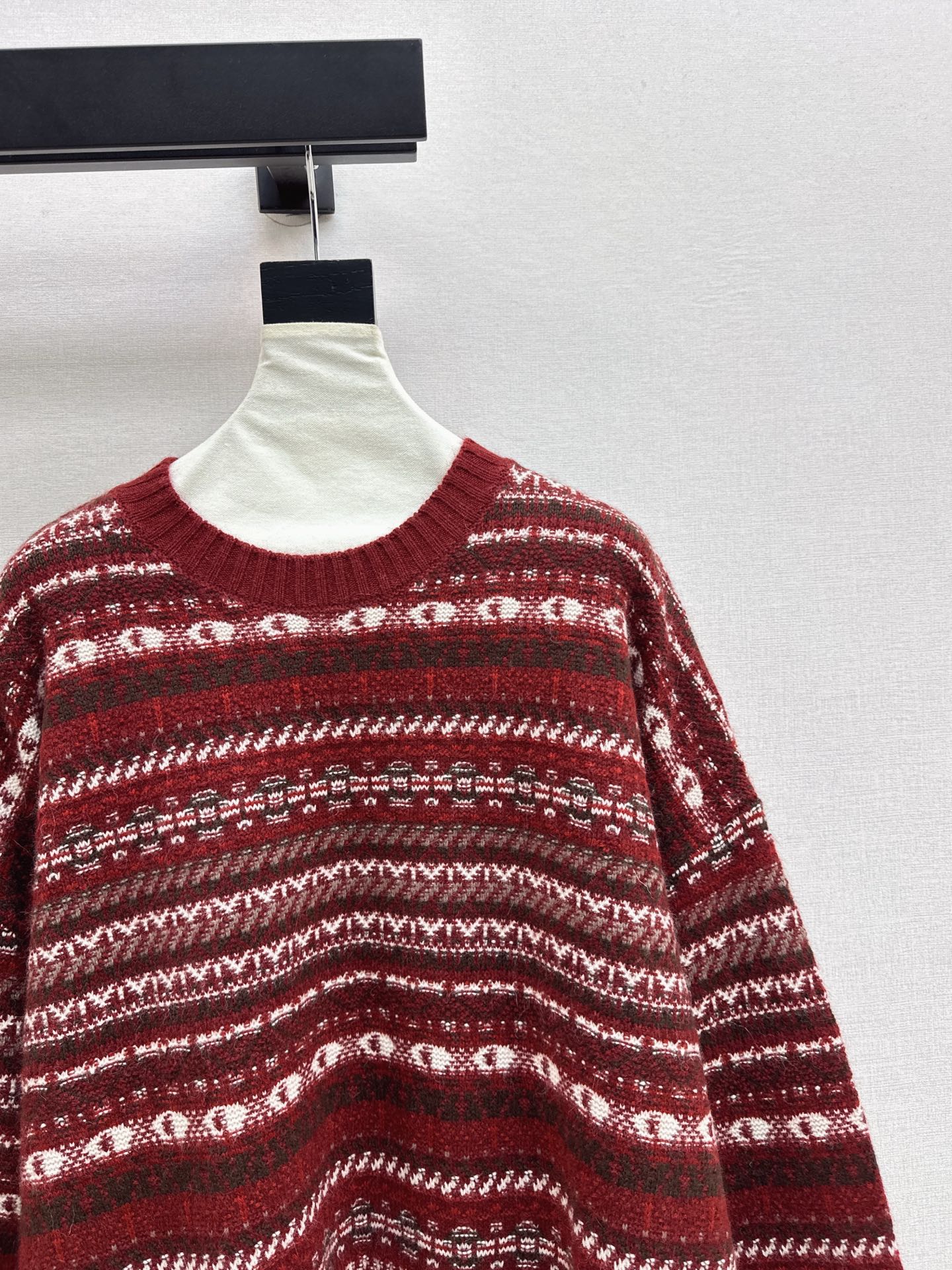 Lor 25 New Fair Isle Knitted Crew Neck Wool Sweater