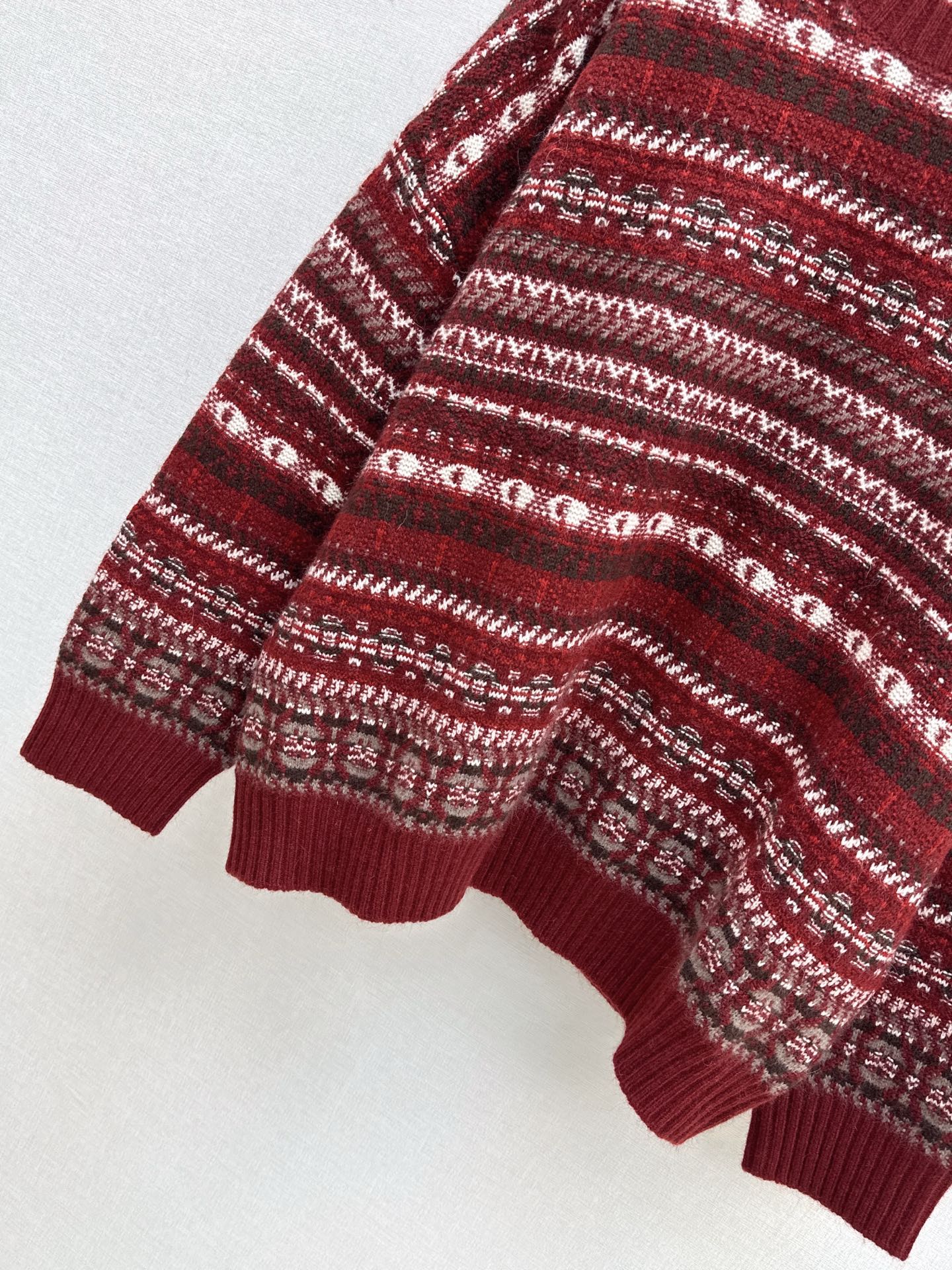 Lor 25 New Fair Isle Knitted Crew Neck Wool Sweater