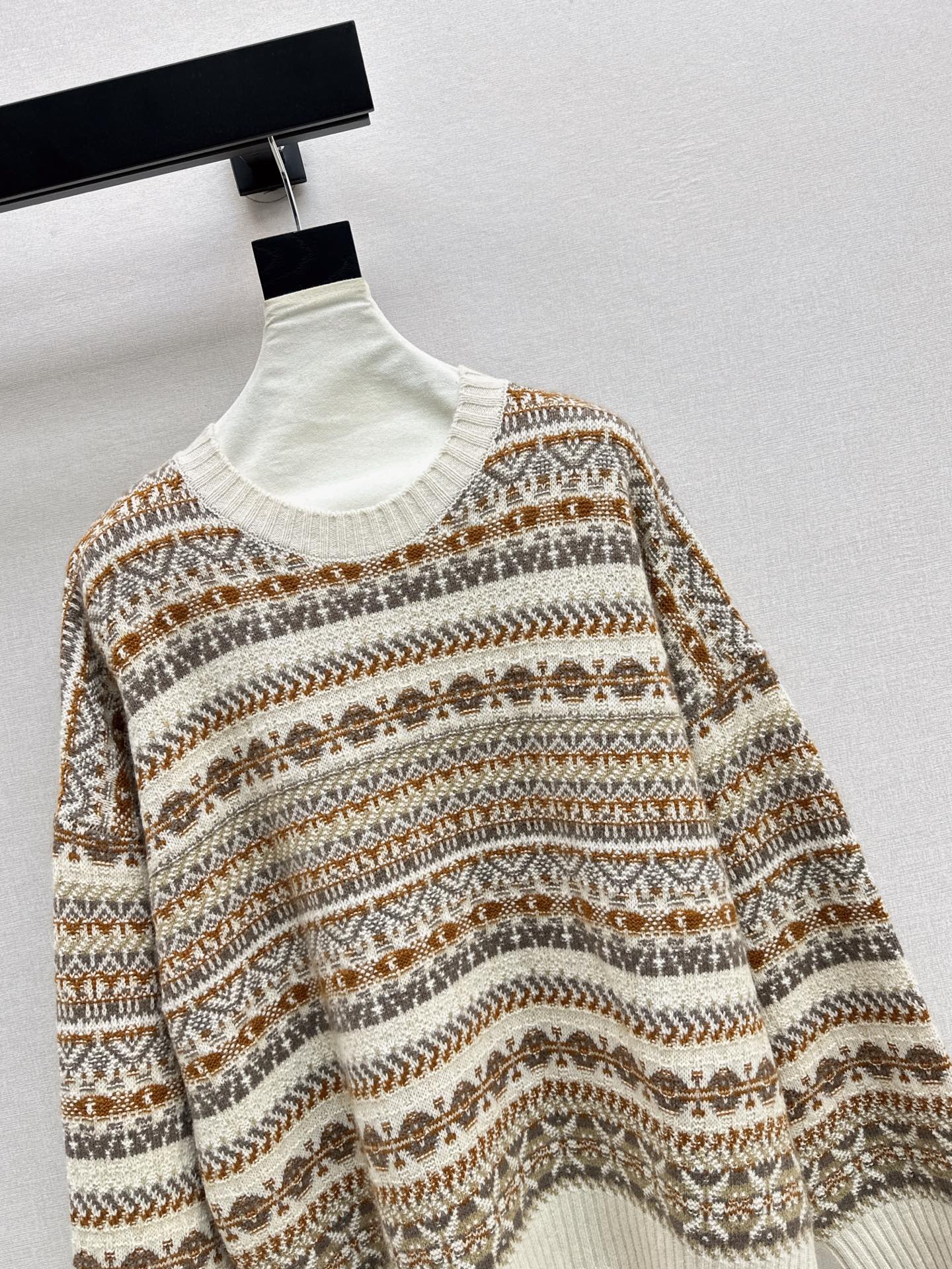 Lor 25 New Fair Isle Knitted Crew Neck Wool Sweater