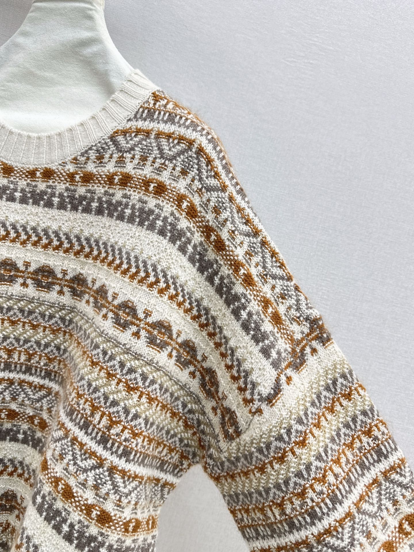 Lor 25 New Fair Isle Knitted Crew Neck Wool Sweater