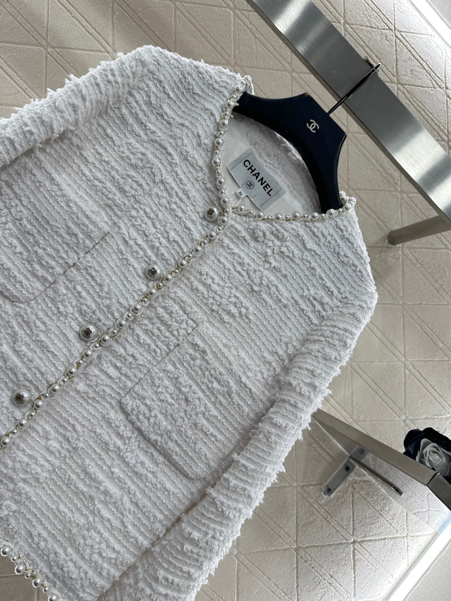 C 25 Heavy Pearl Dress Jacket