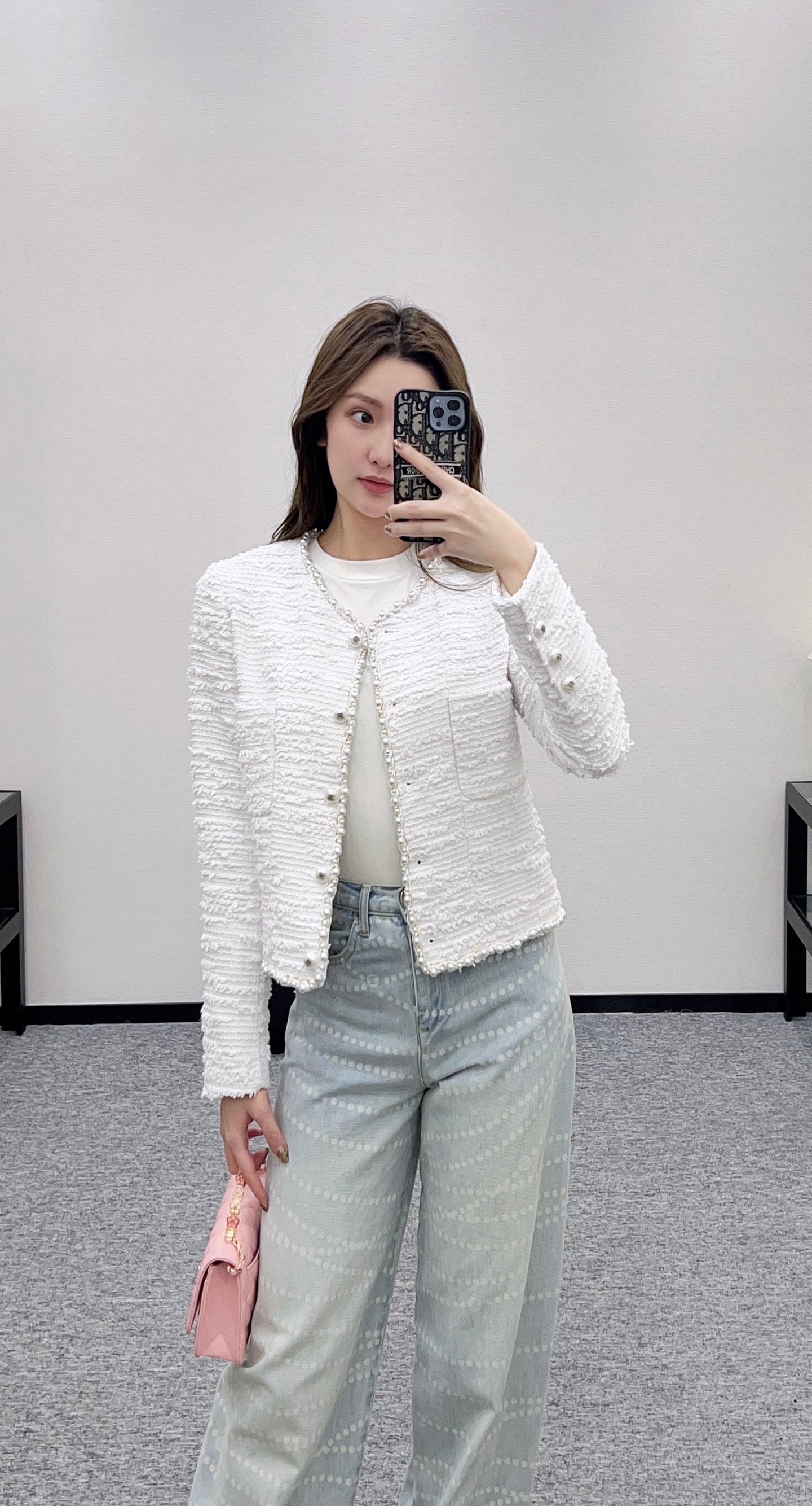 C 25 Heavy Pearl Dress Jacket