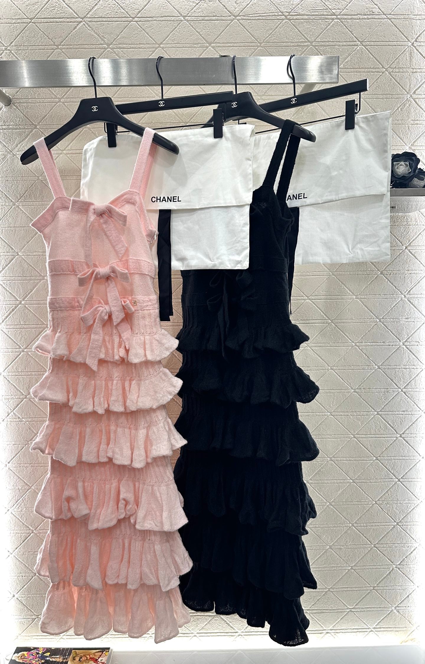C 25 Cake Layer Bow Knitted Slip Dress