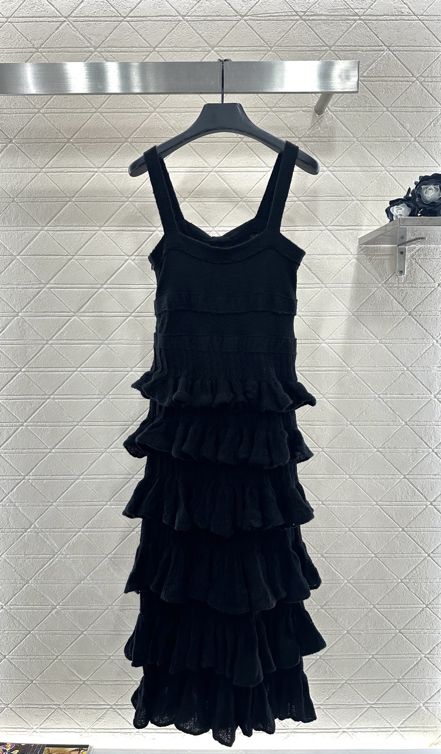C 25 Cake Layer Bow Knitted Slip Dress
