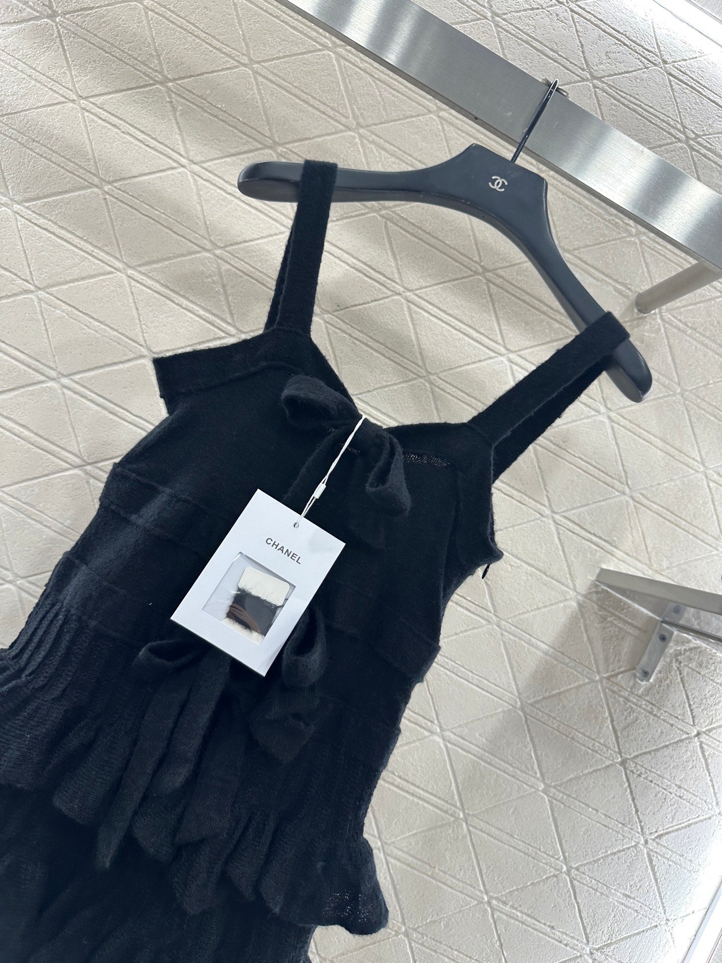 C 25 Cake Layer Bow Knitted Slip Dress
