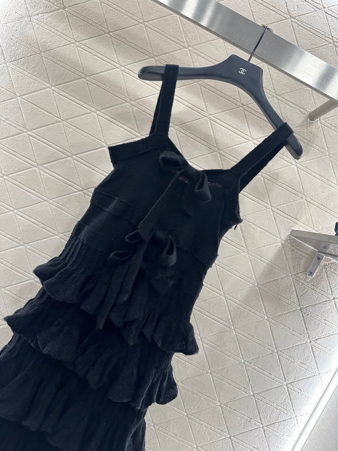 C 25 Cake Layer Bow Knitted Slip Dress