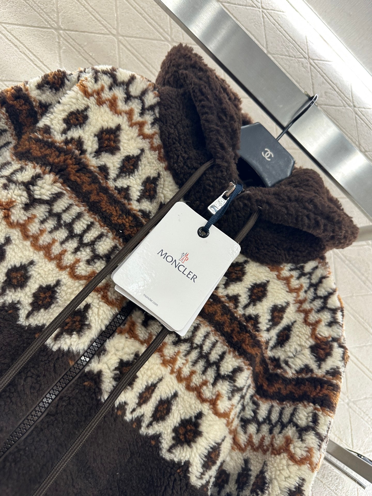 Mon 25 Teddy Plush Hooded Fair Isle Coat