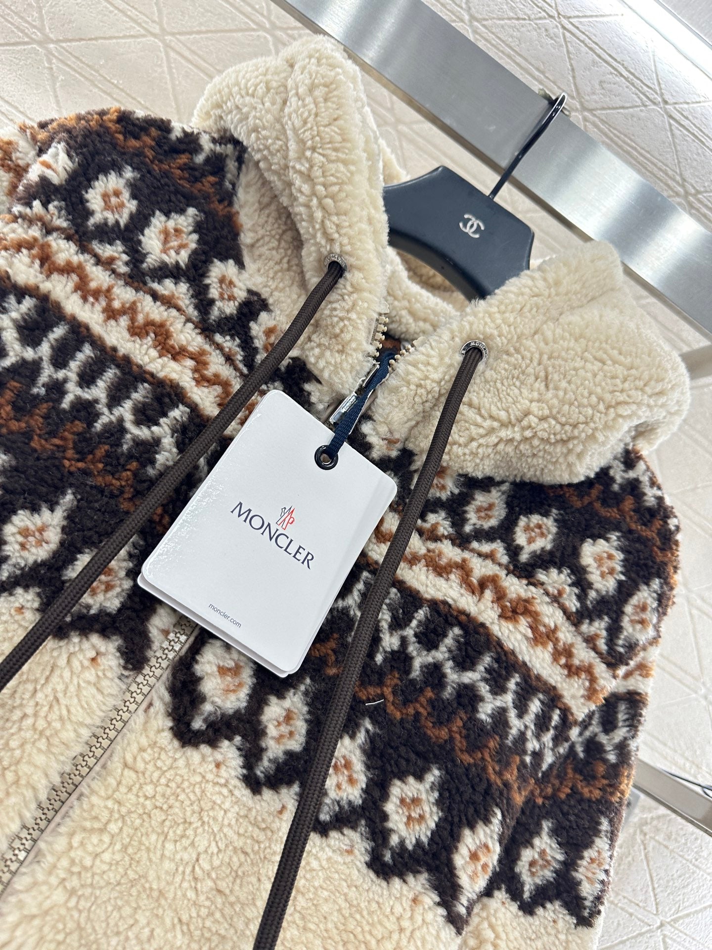 Mon 25 Teddy Plush Hooded Fair Isle Coat