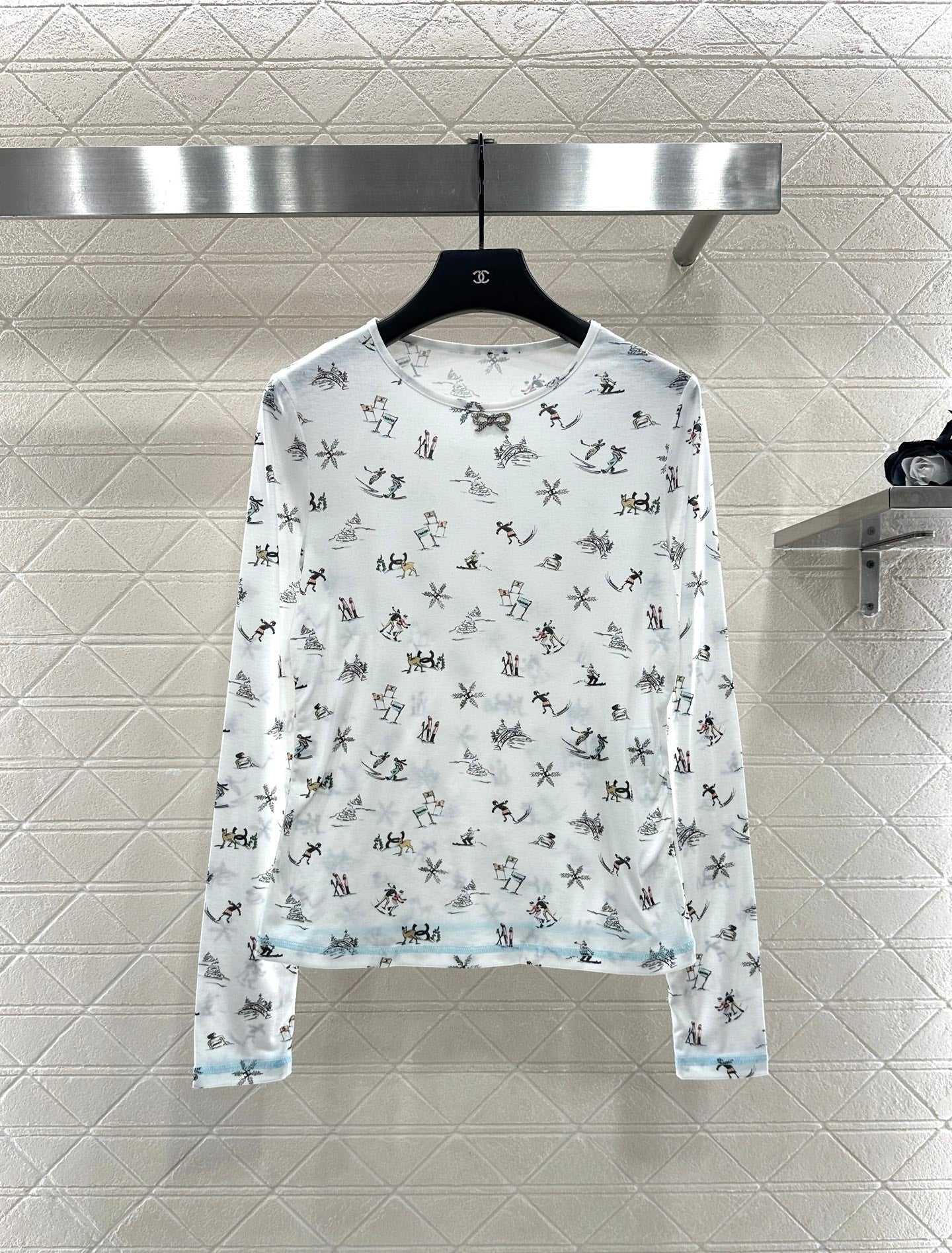C 25 Ski print slim-fit long sleeves