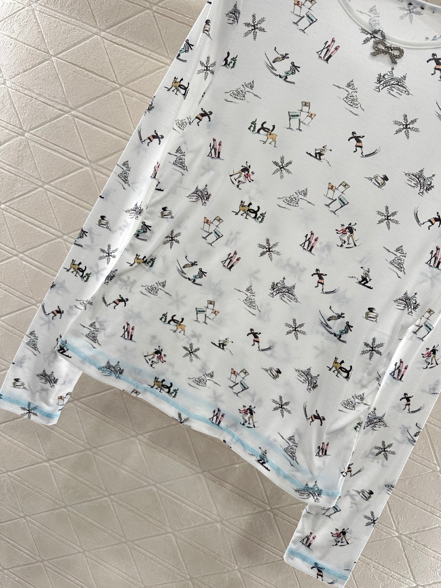 C 25 Ski print slim-fit long sleeves