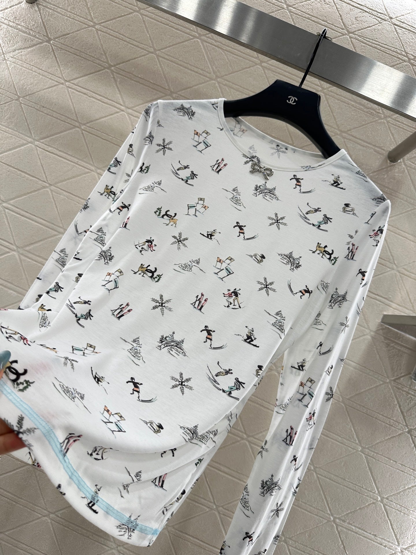 C 25 Ski print slim-fit long sleeves