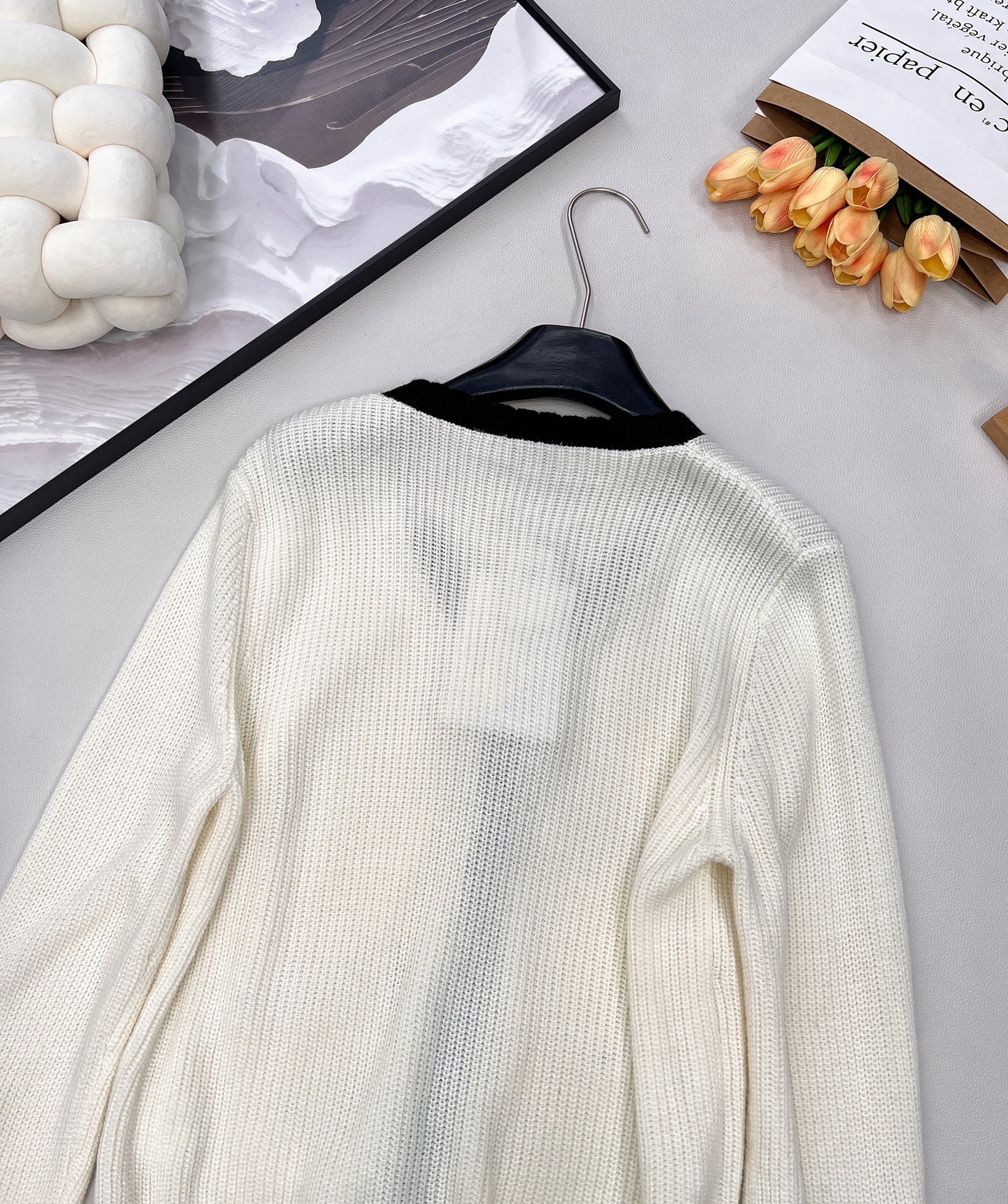 C 25 V-neck wool and cashmere cardigan
