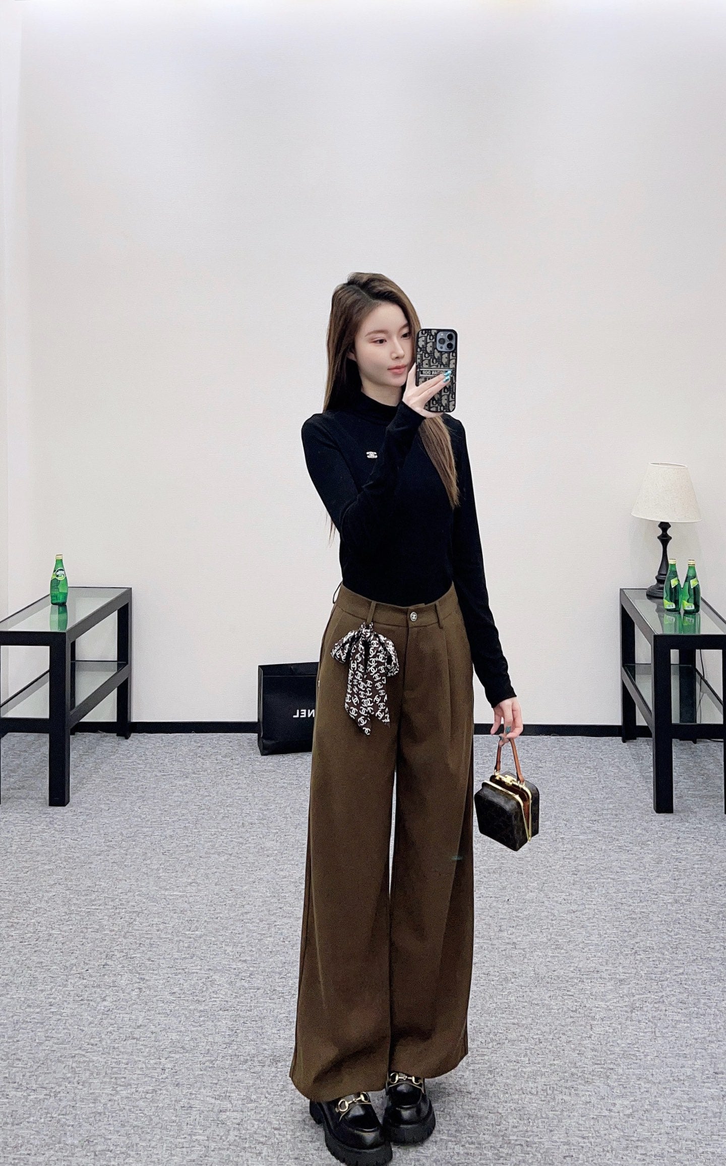 C 25 Scarf wide-leg trousers