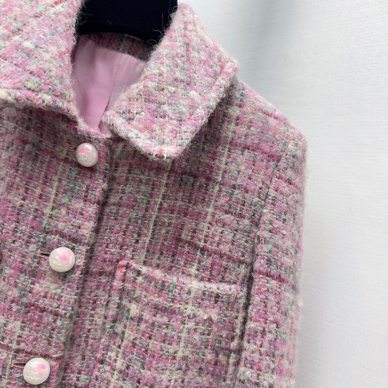 C 25 Pink woolen long coat