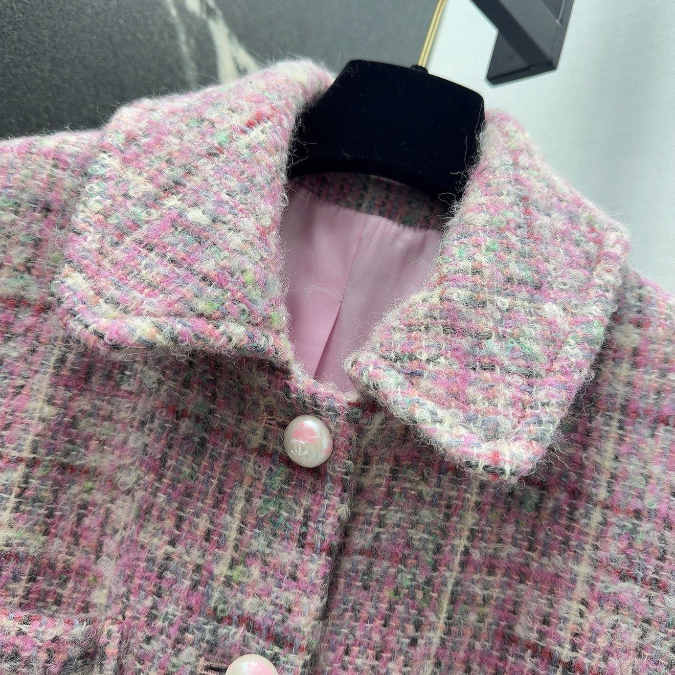 C 25 Pink woolen long coat