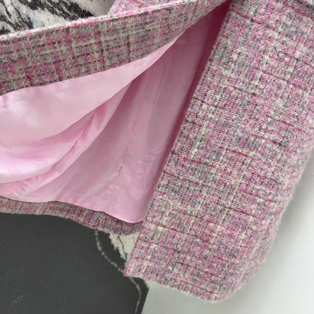 C 25 Pink woolen long coat