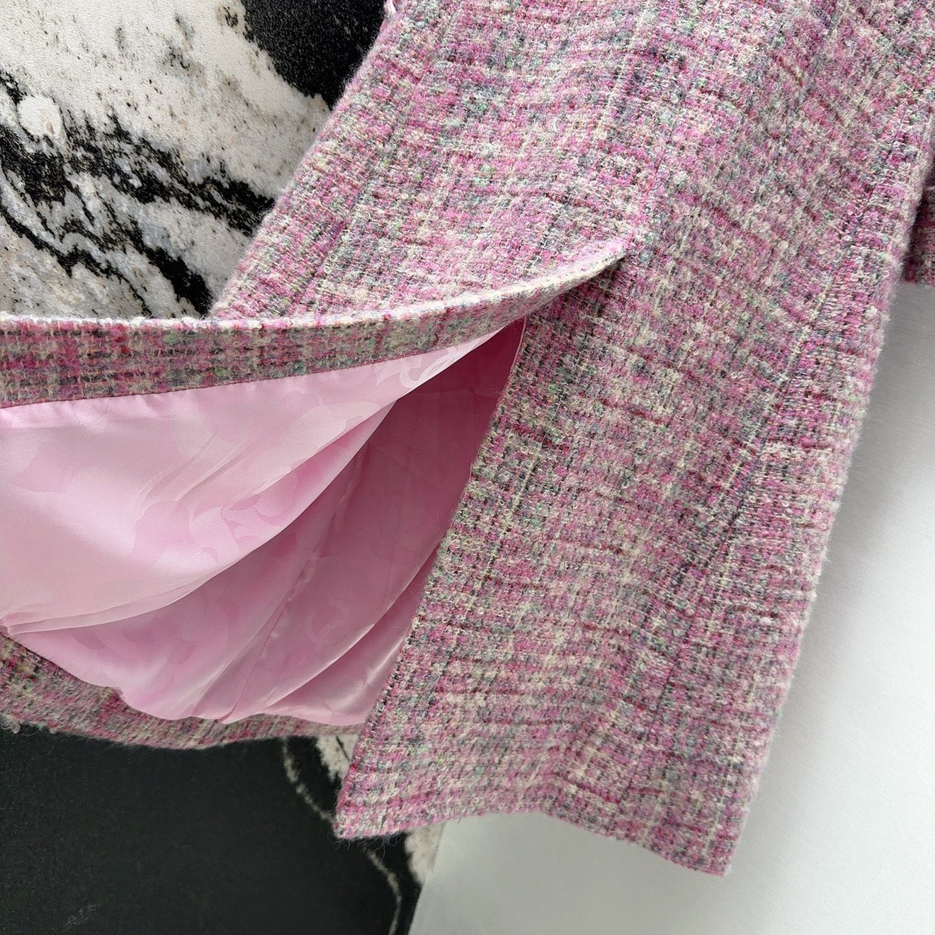C 25 Pink woolen long coat