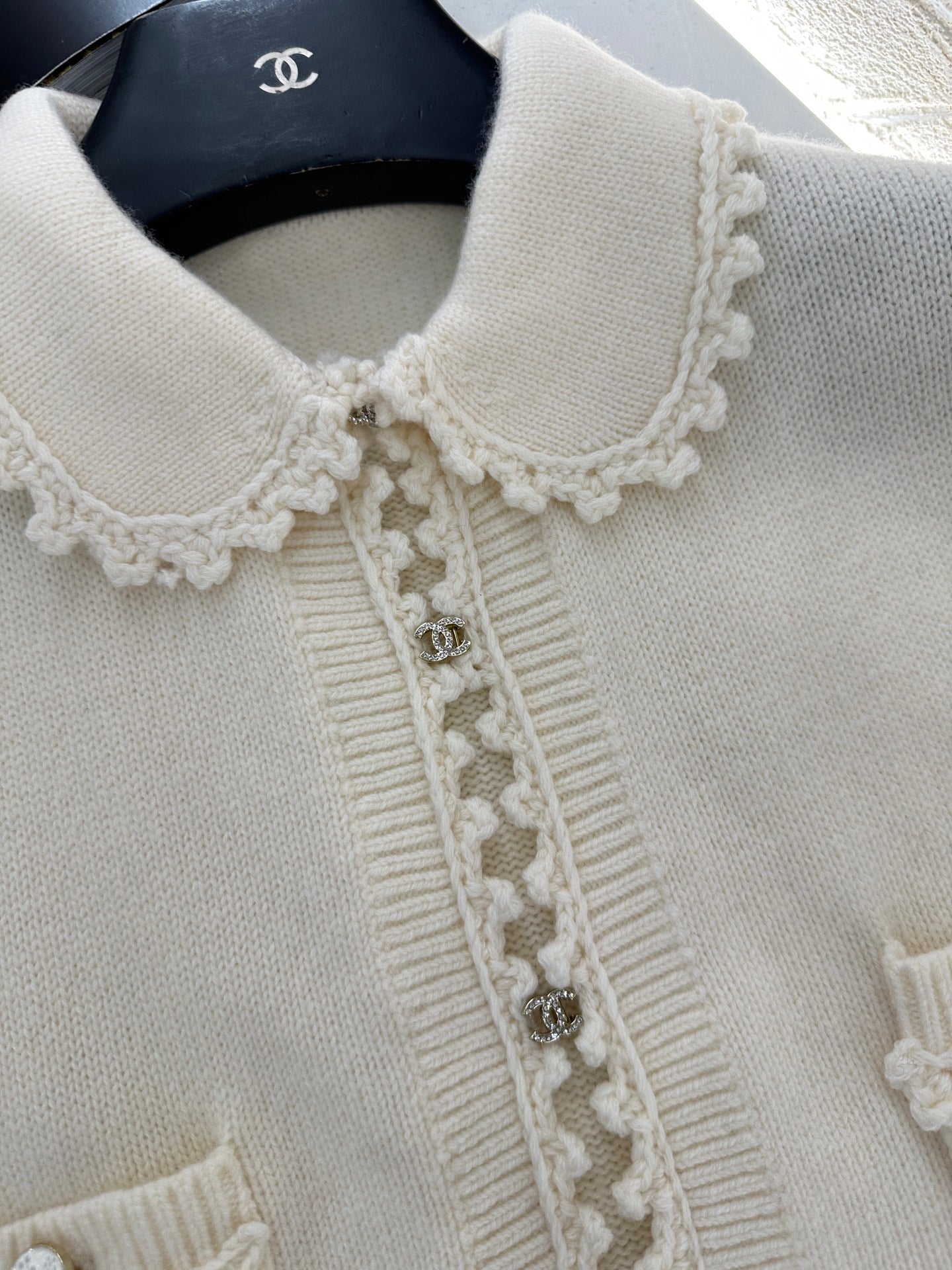 C 25 Lace Knitted Wool Cardigan + Skirt Set