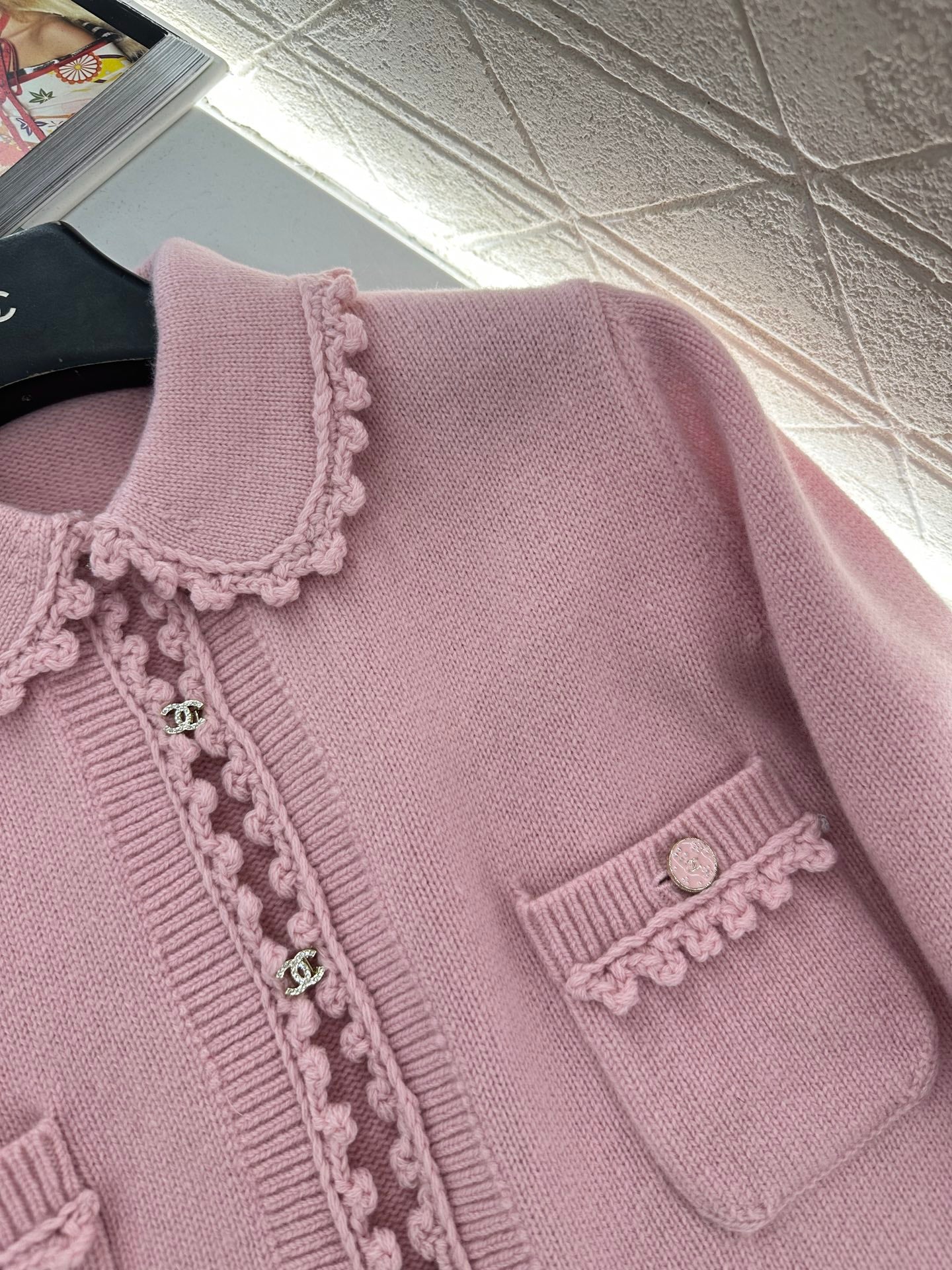 C 25 Lace Knitted Wool Cardigan + Skirt Set