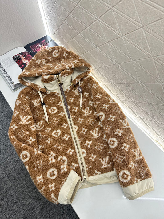 L 25 Hooded Teddy Sherpa Jacket