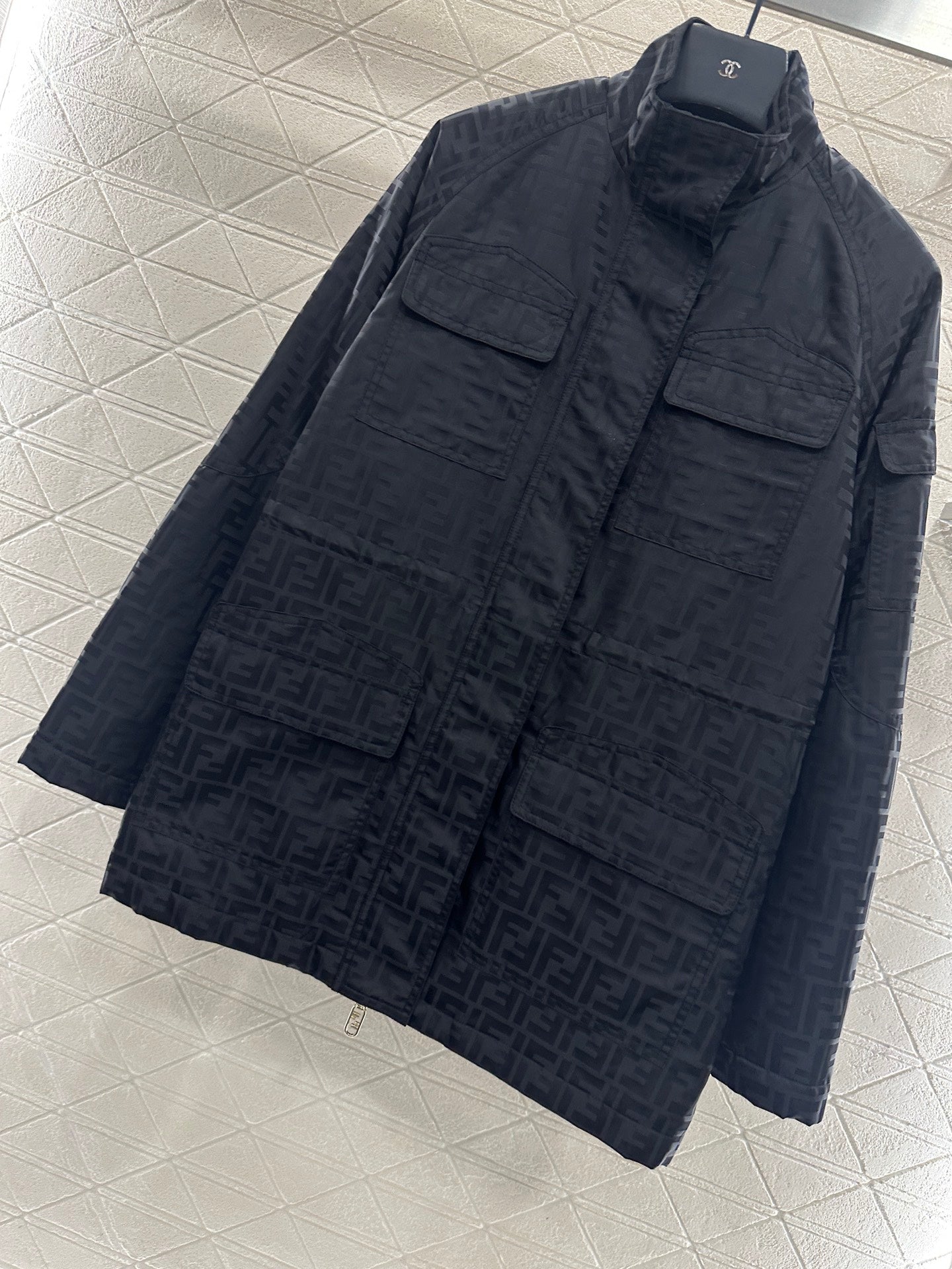 Fe 25 jacquard padded windbreaker jacket