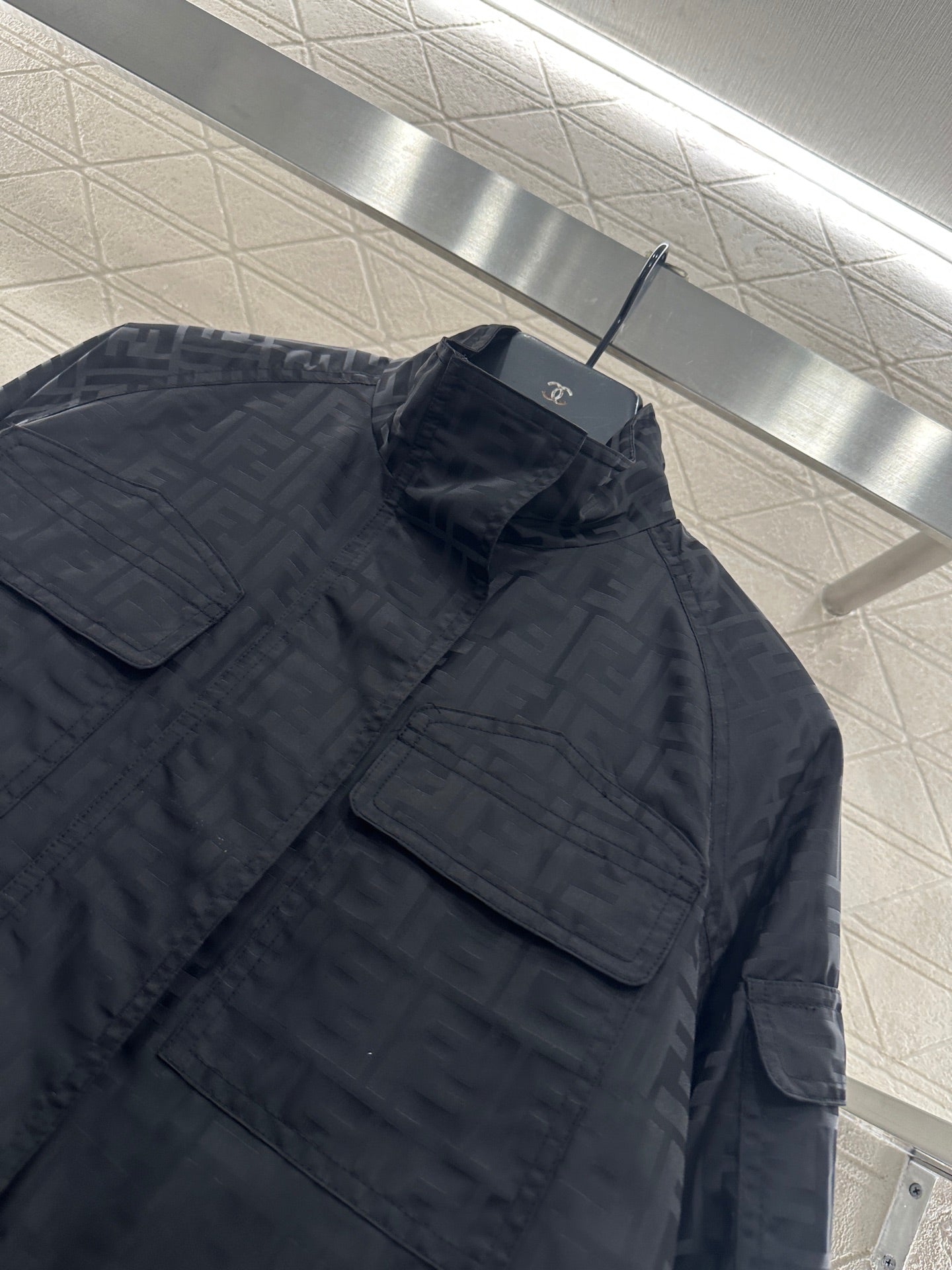 Fe 25 jacquard padded windbreaker jacket