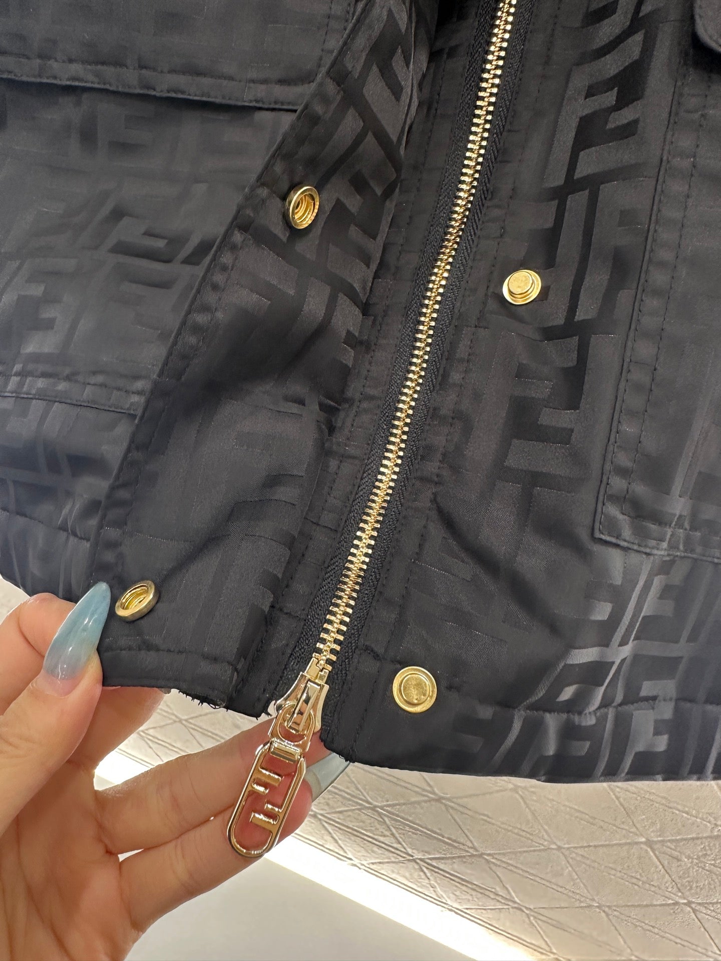 Fe 25 jacquard padded windbreaker jacket