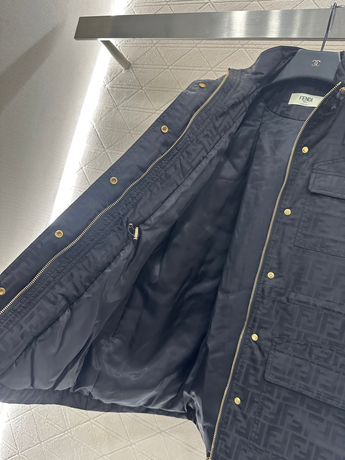 Fe 25 jacquard padded windbreaker jacket