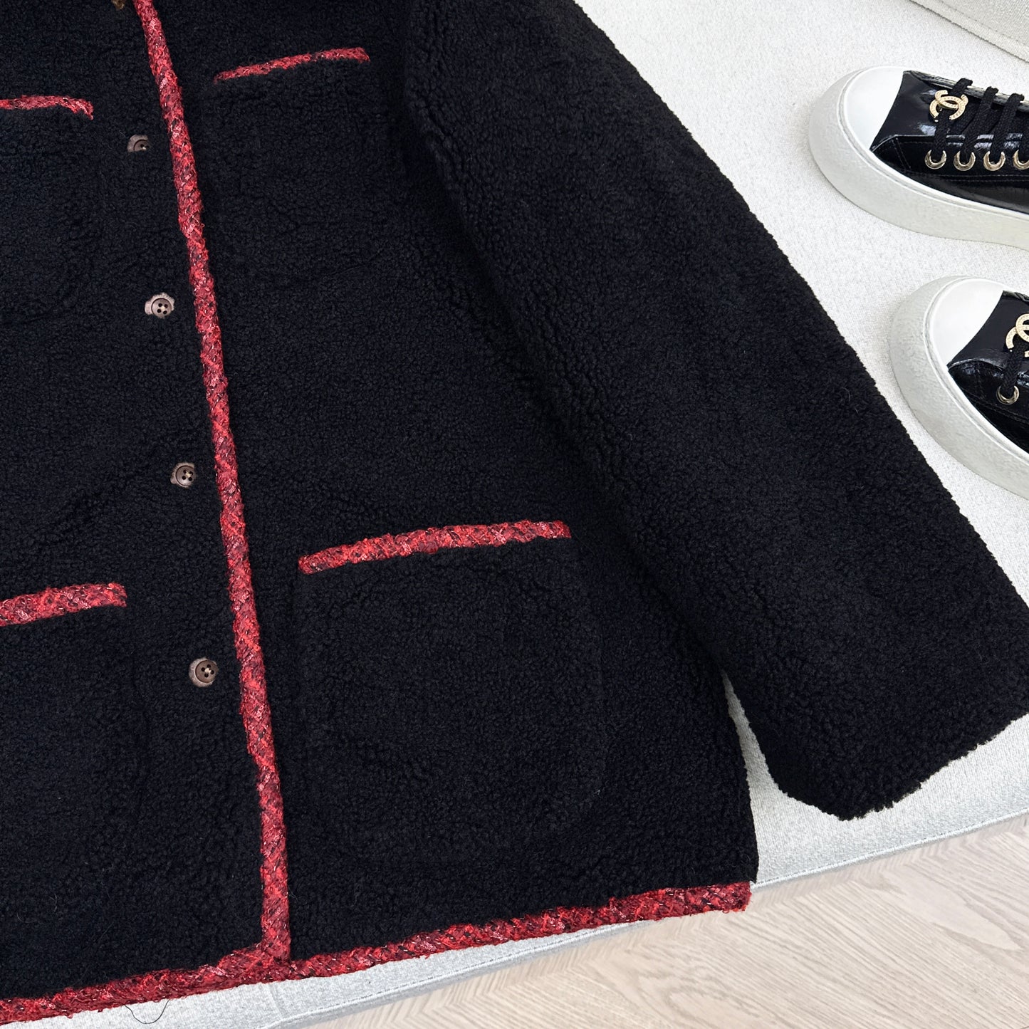 C 25 New Teddy Fur Mid-Length Hooded Jacket