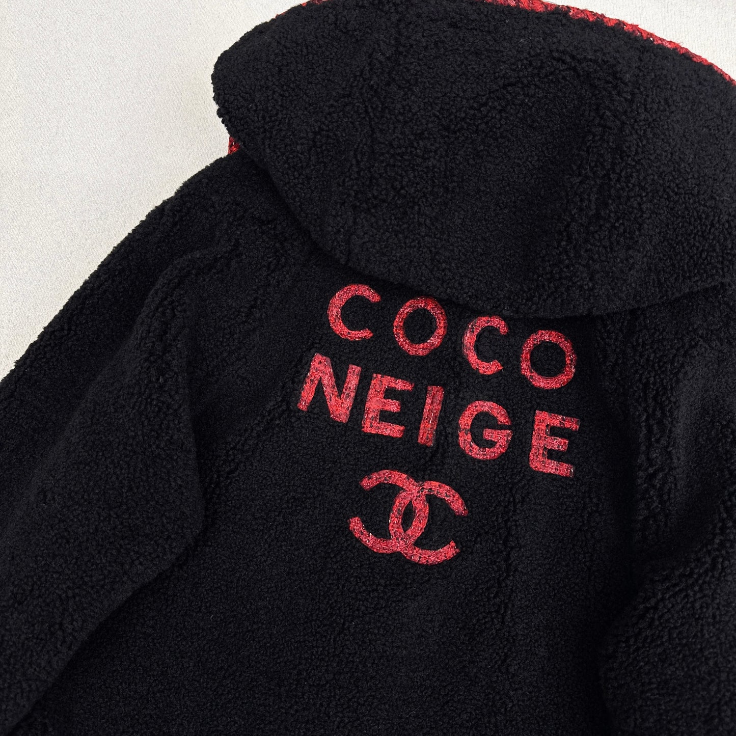 C 25 New Teddy Fur Mid-Length Hooded Jacket