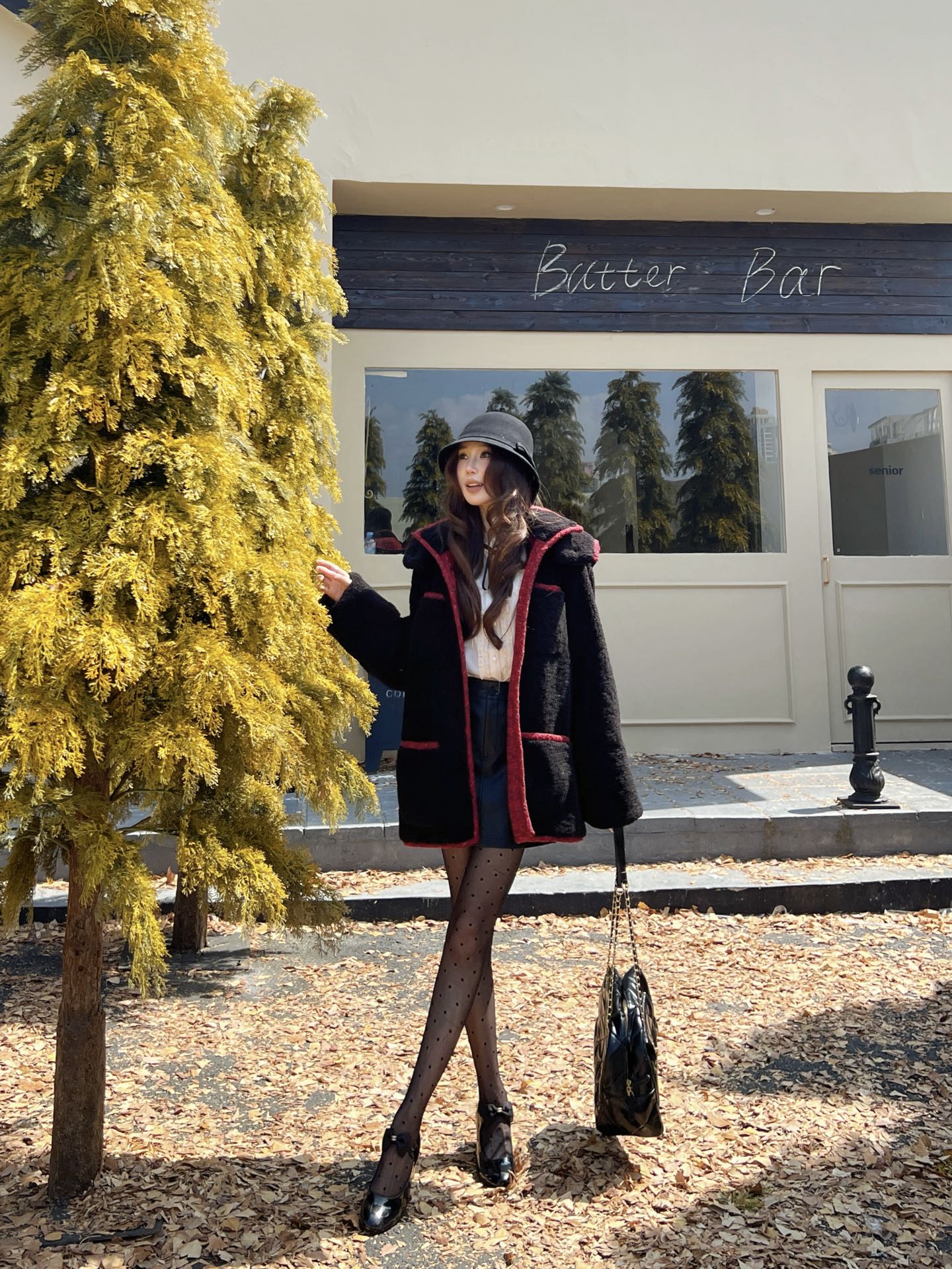 C 25 New Teddy Fur Mid-Length Hooded Jacket