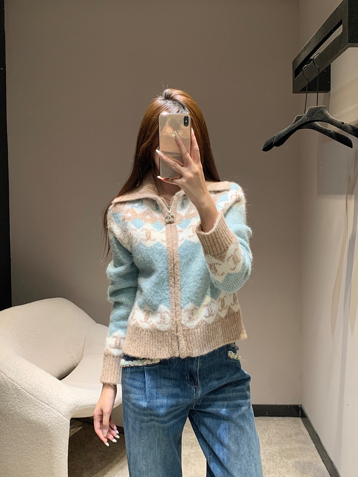 C 25K Jacquard Knit Cashmere Cardigan - Haute Couture Collection
