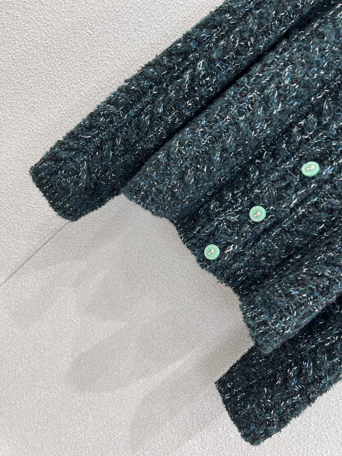 C 25K Emerald Jacquard Knit Cashmere Cardigan - Haute Couture Collection