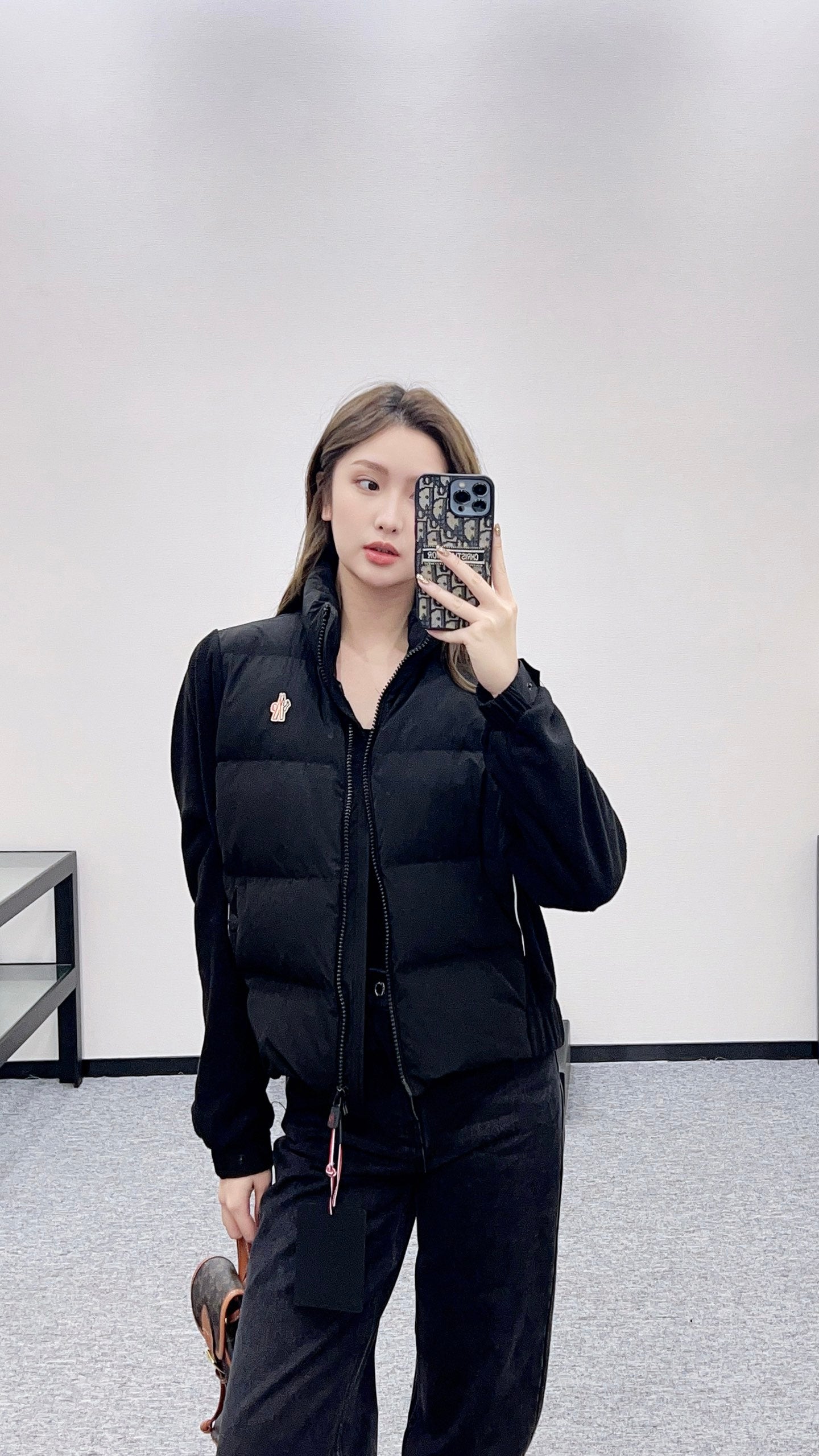 Mon 25 Stand collar paneled zipper down jacket